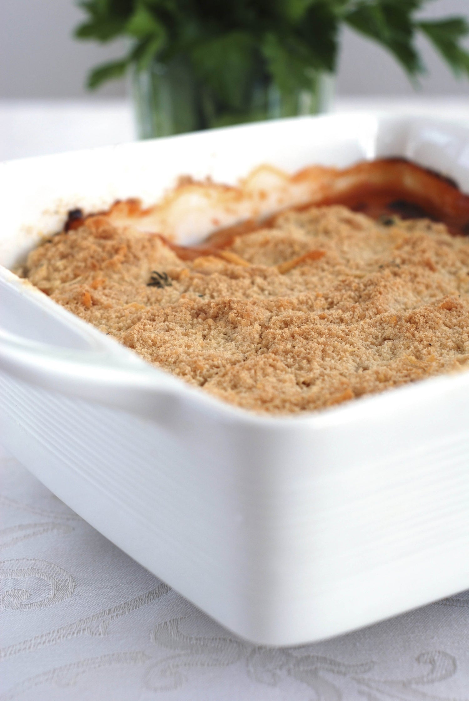 Crumble de courge, fenouil et oignon à l'ail