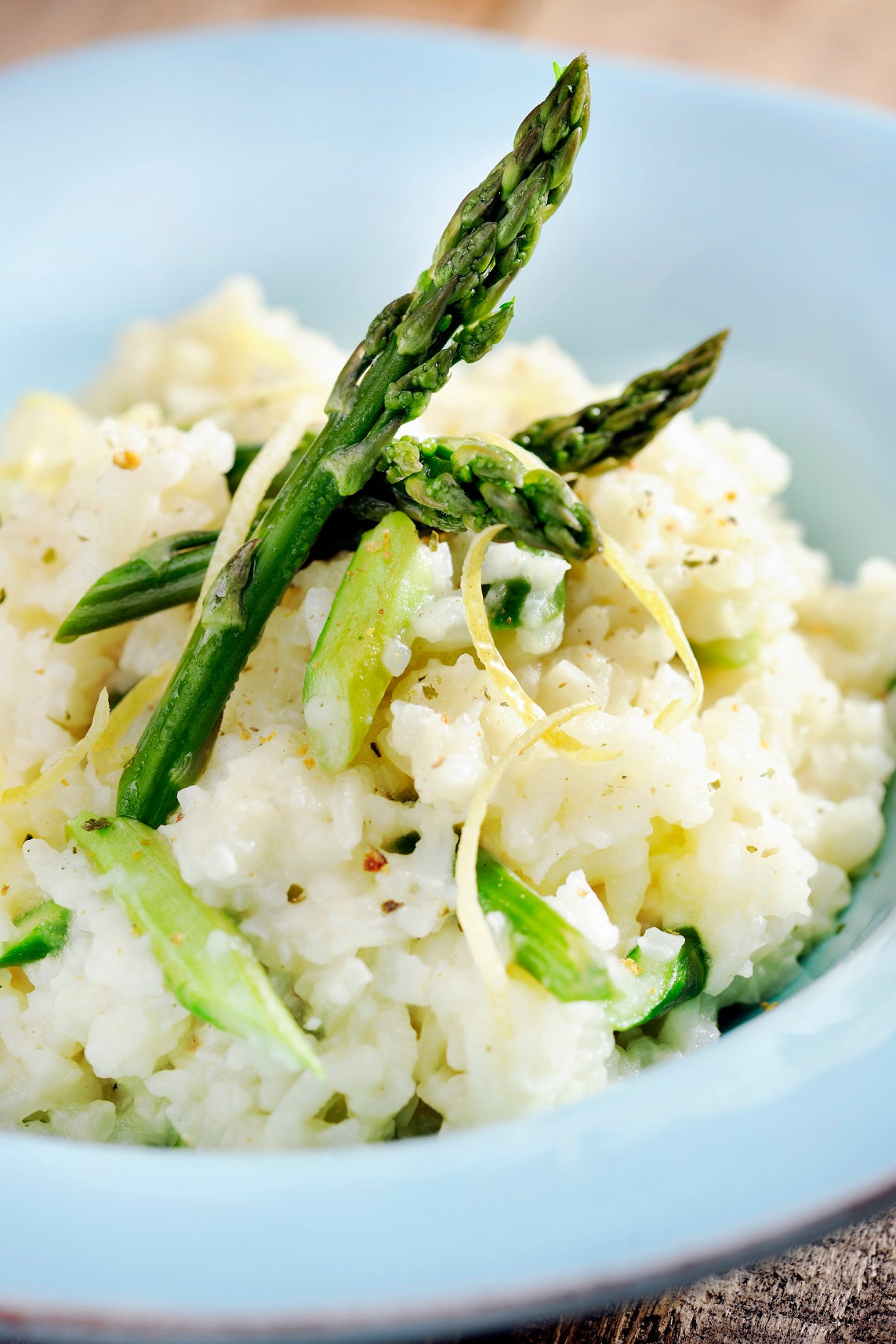 Risotto safrané aux asperges et fèves