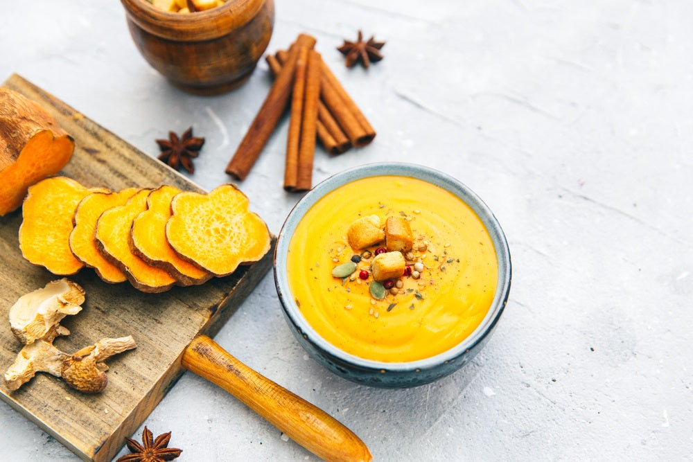 Soupe potiron et patate douce épicée