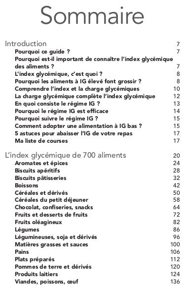 Guide des index glycémiques NE