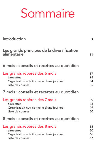 Premiers repas de 4 mois à 3 ans